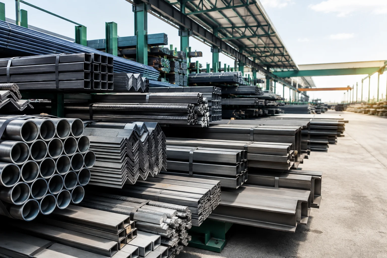 Organized steel products ready for dependable project supply