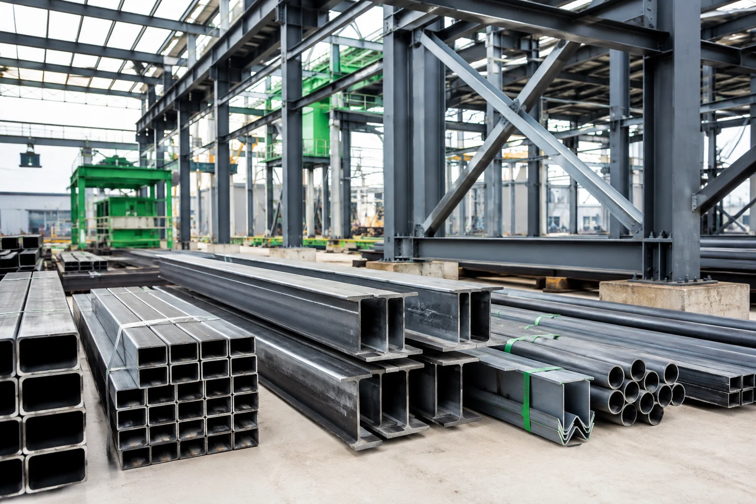 Structural steel sections prepared for industrial and fabrication use